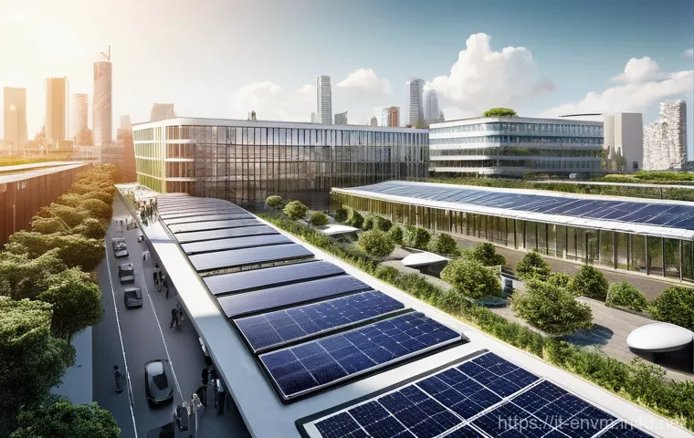 환경관리사와 청정에너지 트렌드 - **Prompt 1: "A bustling, sunlit Italian Green Tech Hub where diverse professionals collaborate on ci...