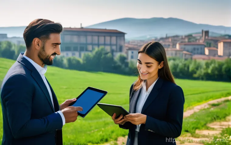 환경관리사 업무와 환경교육 - **Prompt:** A diverse team of dedicated Italian environmental managers (male and female, various age...