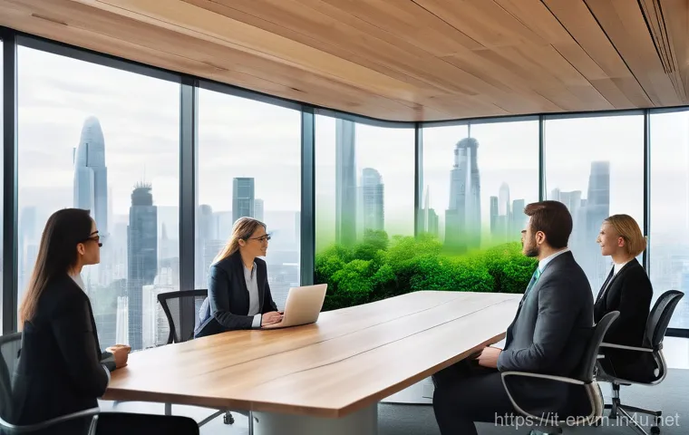환경관리사 업무의 보람과 도전 - **Prompt:** A diverse group of business professionals, including men and women of various ages, are ...