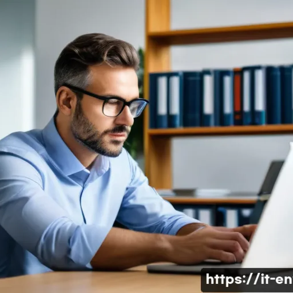 환경관리사로서 경력을 쌓는 팁 - A professional environmental consultant in a modern office setting, deeply focused on studying Europ...