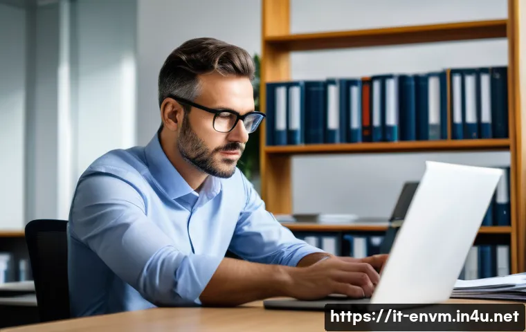 환경관리사로서 경력을 쌓는 팁 - A professional environmental consultant in a modern office setting, deeply focused on studying Europ...