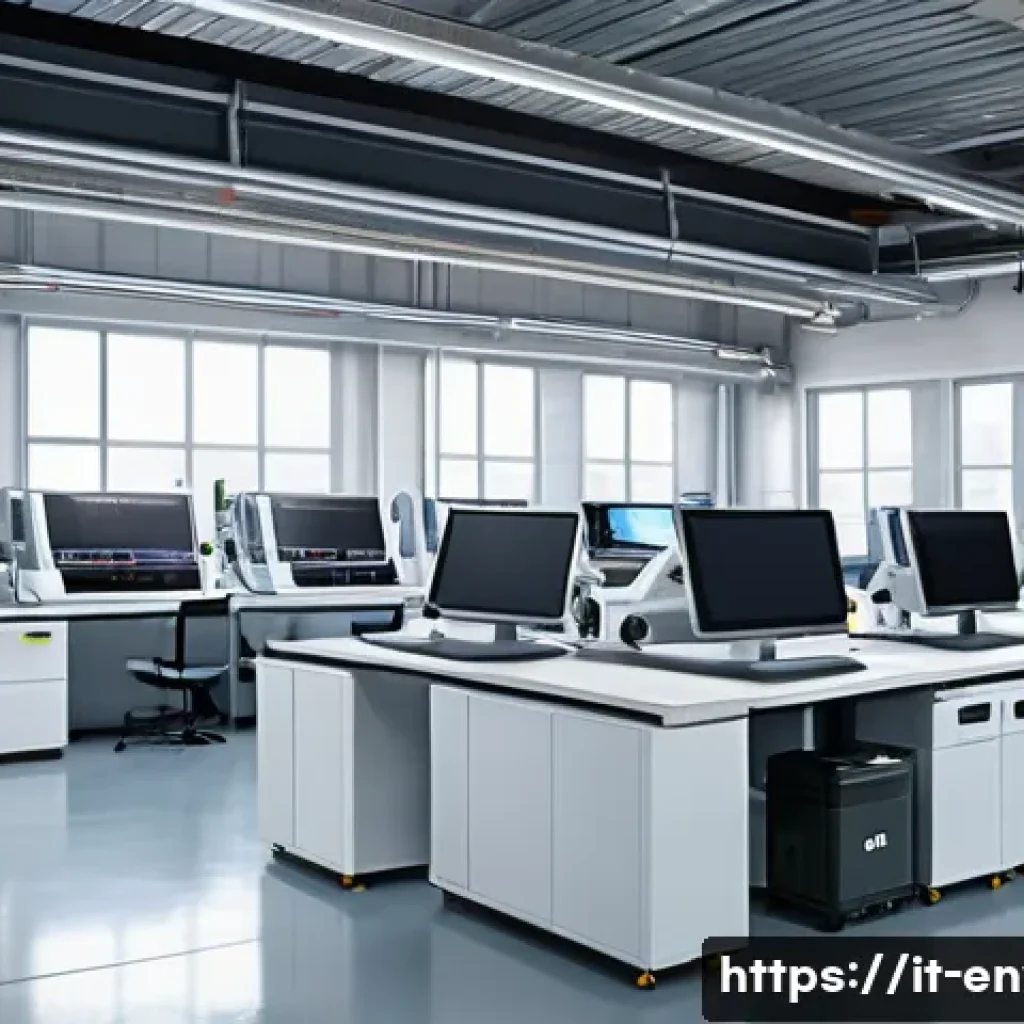 환경관리사 실무 사례 분석 - A modern small to medium-sized Italian manufacturing facility interior equipped with customized envi...