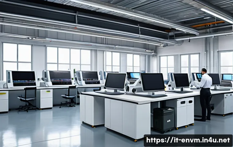 환경관리사 실무 사례 분석 - A modern small to medium-sized Italian manufacturing facility interior equipped with customized envi...