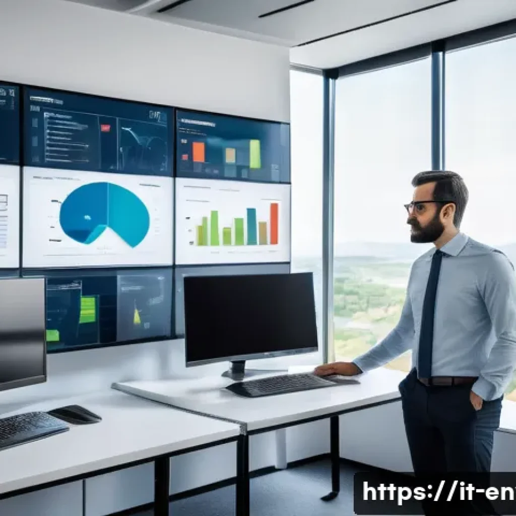 환경관리사 자격증과 추가 교육 기회 - A professional environmental manager in a modern Italian office setting, analyzing environmental imp...