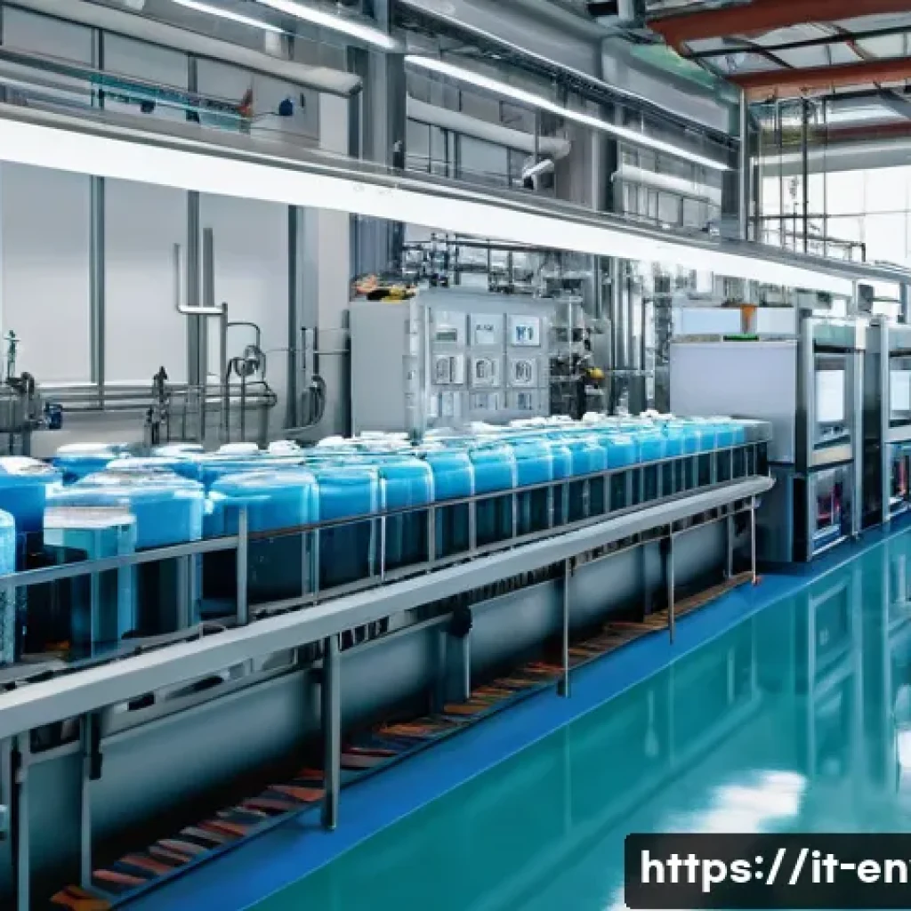 환경관리사와 지속 가능성 평가 - A modern textile factory interior focused on sustainable production, showing advanced water recyclin...
