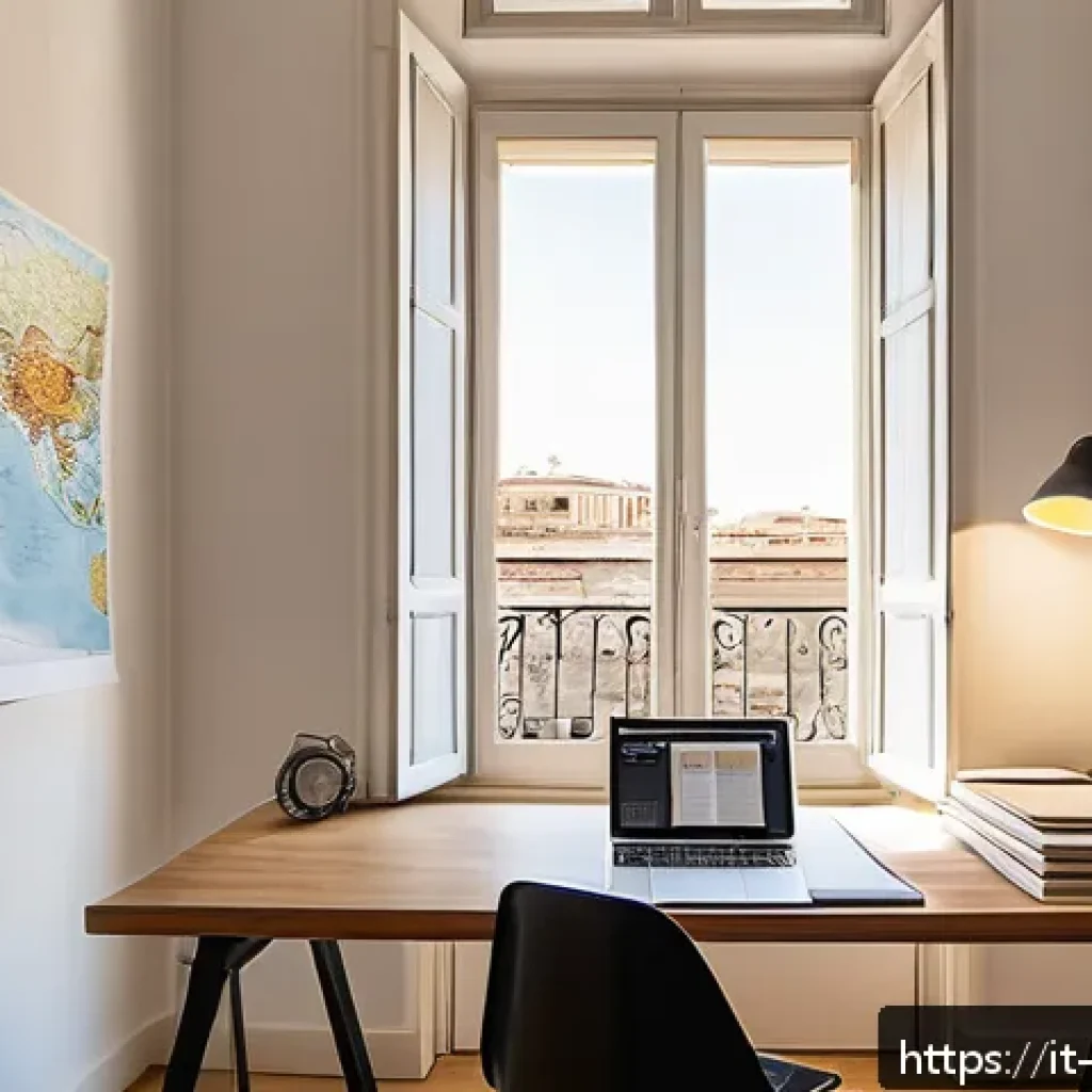 환경관리사 시험에서 시간 분배 방법 - A modern study room in a bright, tidy apartment in Rome, Italy, featuring a young Italian student at...