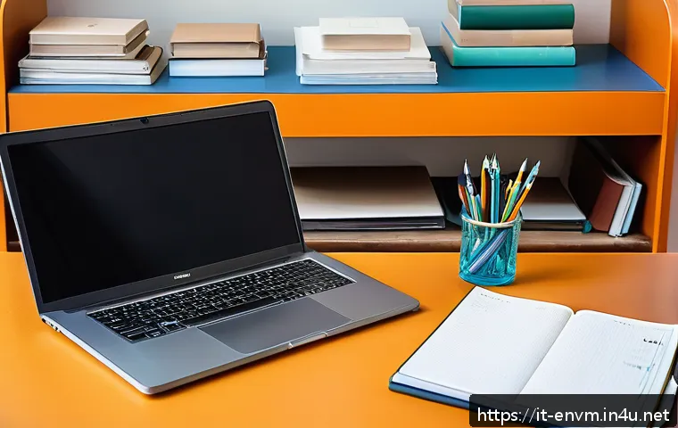 환경관리사 시험을 위한 필수 체크리스트 - A well-organized modern study room in an Italian home, featuring a large wooden desk with neatly arr...