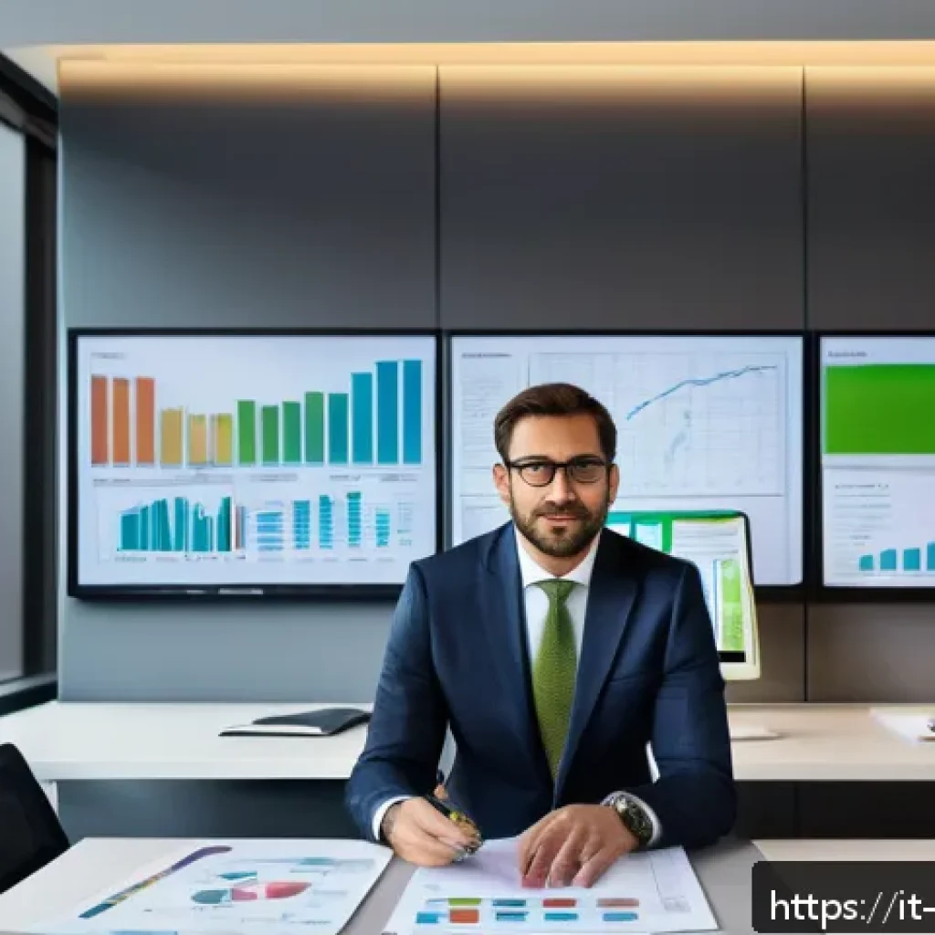 환경관리사 자격증으로 승진 성공 사례 - A professional Italian environmental manager in a modern office setting, reviewing complex charts an...